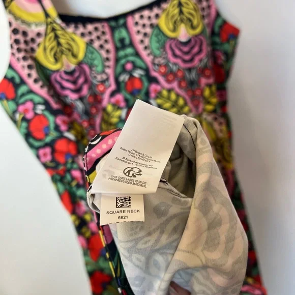 Boden Square Neck Cotton Midi Dress in Vibrant Folk Floral Print - Picture 14 of 15